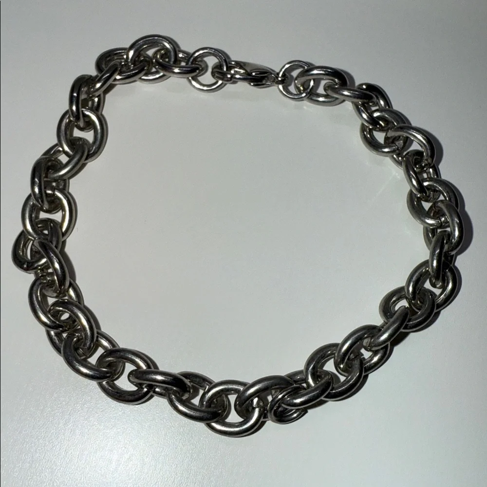 Vintage Stylish Silver tone link Chain Bracelet